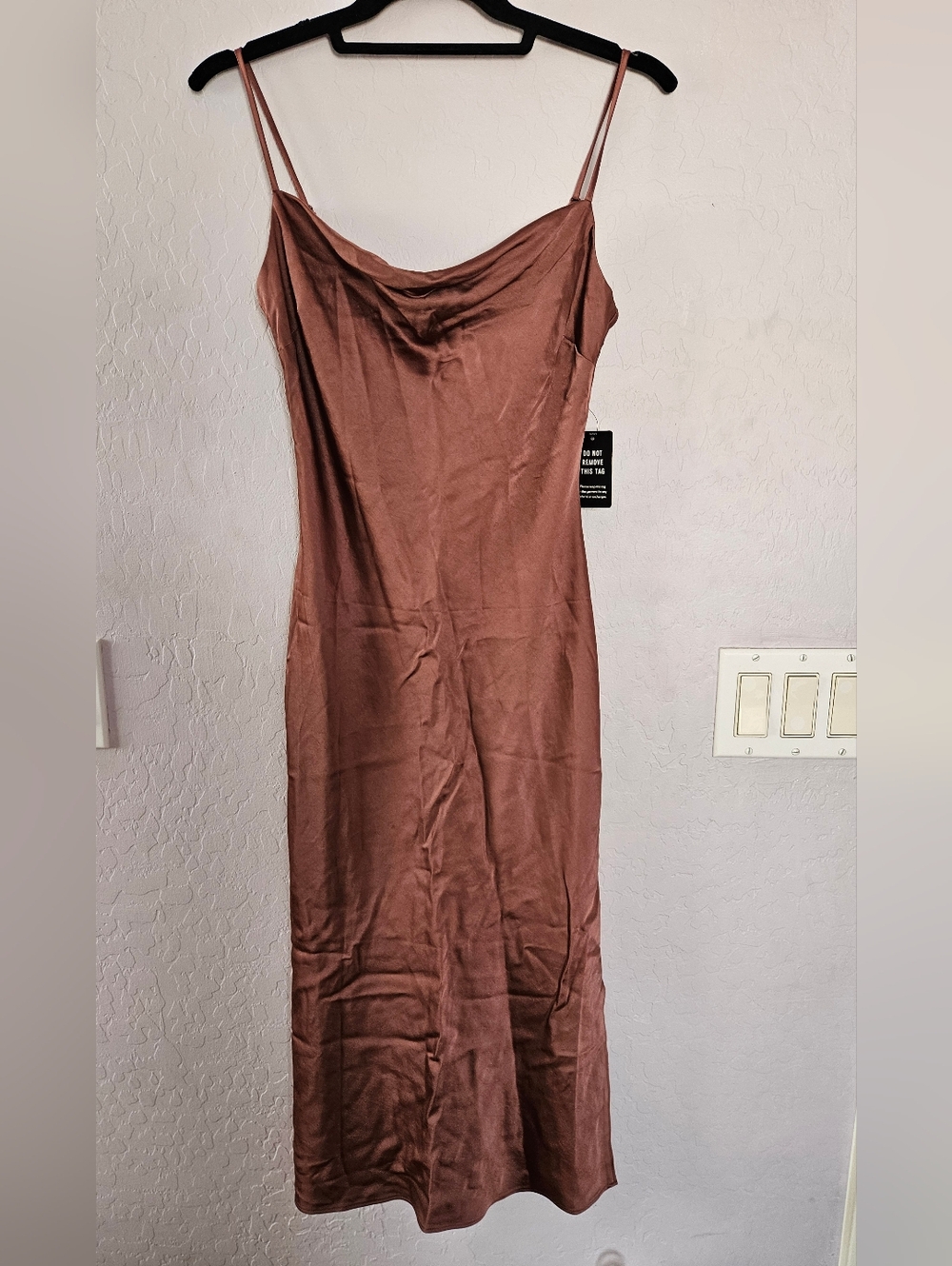 Express Satin Cowl Maxi Dress in Mauve